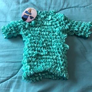 Teal long sleeve popcorn shirt